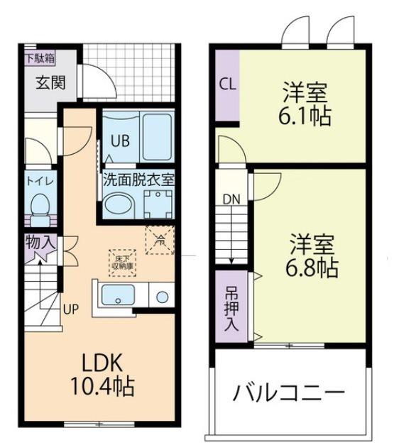 FOLIAR(2LDK/1階)の間取り写真