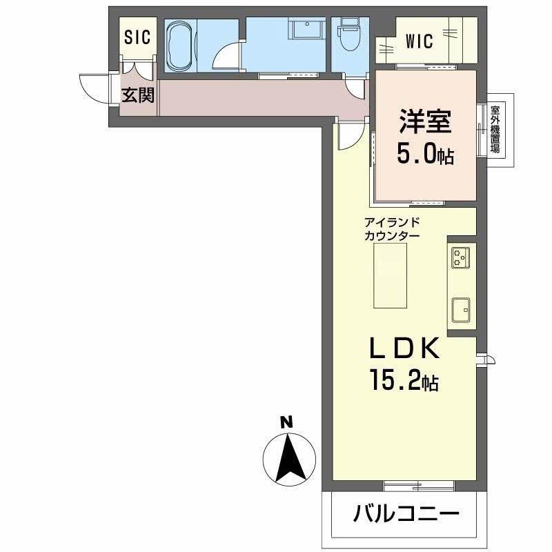 GRAND BELL 千代町(1LDK/3階)の間取り写真