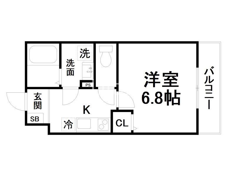 RITA椥辻(1K/3階)の間取り写真
