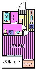 フェリオ与野(1K/1階)の間取り写真
