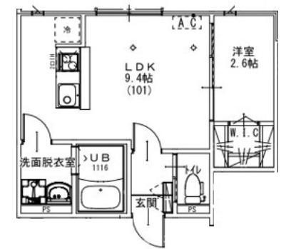 KEIAI RESIDENCE 元山II(1LDK/3階)の間取り写真