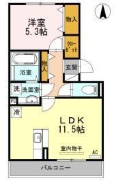 リアン トゥール(1LDK/3階)の間取り写真
