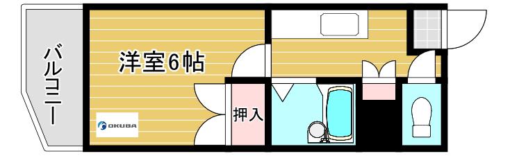エクセル郡元(1K/5階)の間取り写真