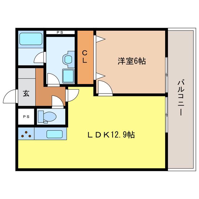 グランメールIII(1LDK/2階)の間取り写真