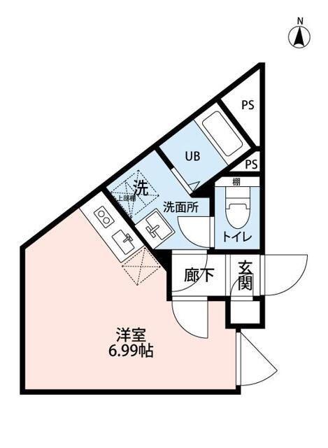 AXIS西日暮里(ワンルーム/3階)の間取り写真
