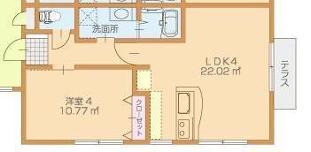J-001(1LDK/2階)の間取り写真