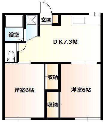 桜台コーポB(2DK/2階)の間取り写真