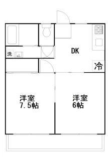 WADAビル11(2DK/5階)の間取り写真