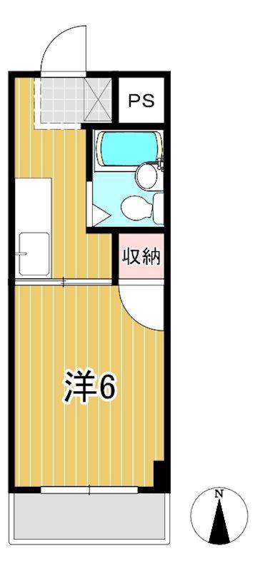 油縄子第2ハイツ(1K/2階)の間取り写真