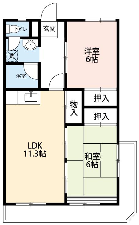 アビタシオン酒井(2LDK/3階)の間取り写真
