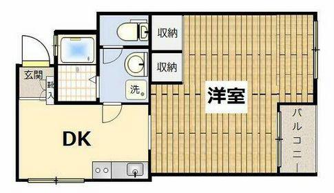 目黒第5コーポラス(1DK/8階)の間取り写真