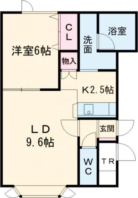 ボックスJ(1LDK/1階)の間取り写真