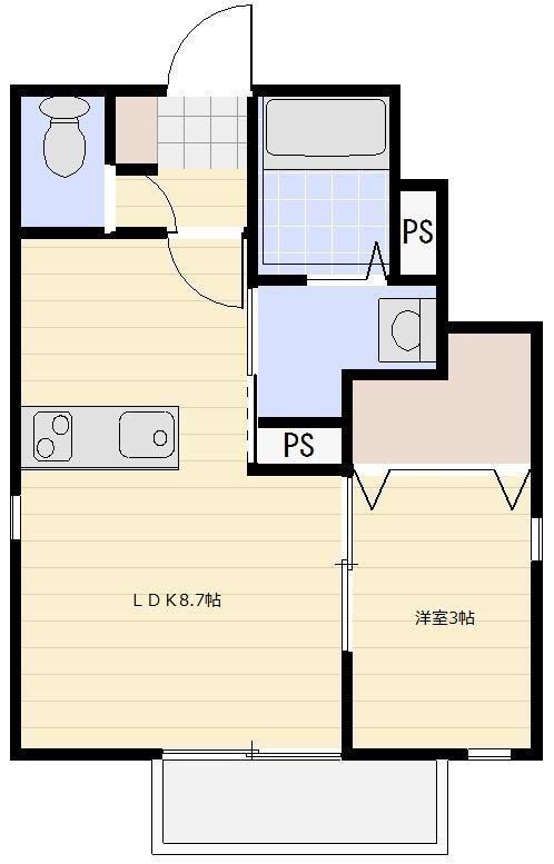 MAISON DE HANA(1LDK/1階)の間取り写真