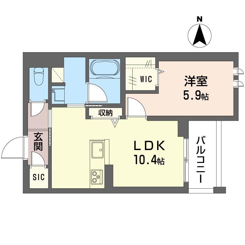 ブランニューディズ(1LDK/2階)の間取り写真