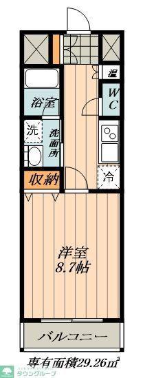 CASTLE HILLS 柳ケ瀬(1K/12階)の間取り写真