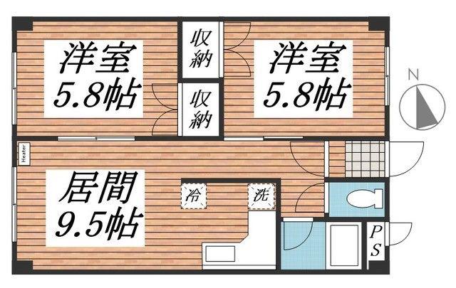 プレミアムバリューバンク美園(2DK/4階)の間取り写真
