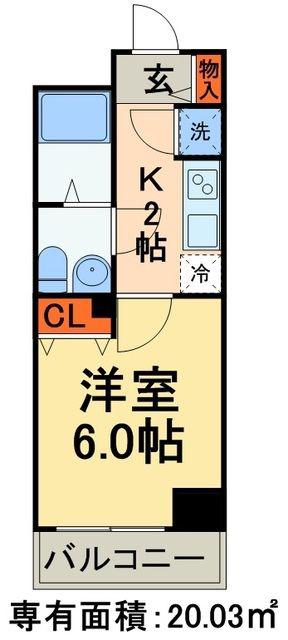 レジディア日本橋人形町II(1K/4階)の間取り写真