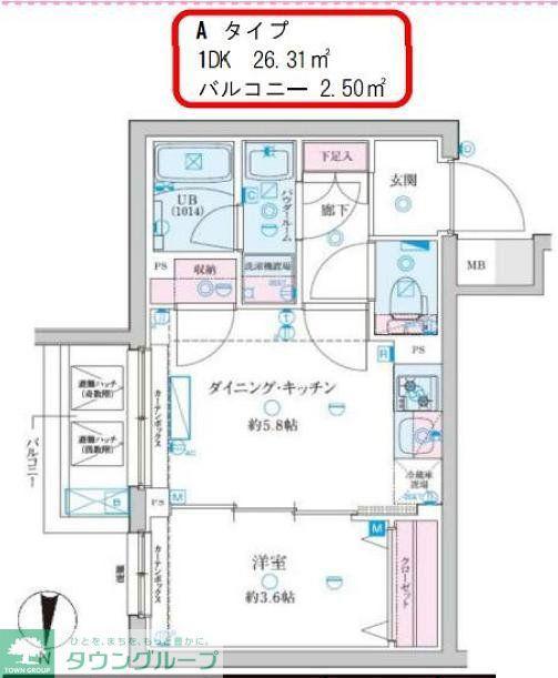 GENOVIA京成立石V(1DK/3階)の間取り写真