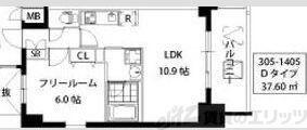 S-RESIDENCE江坂(1LDK/9階)の間取り写真