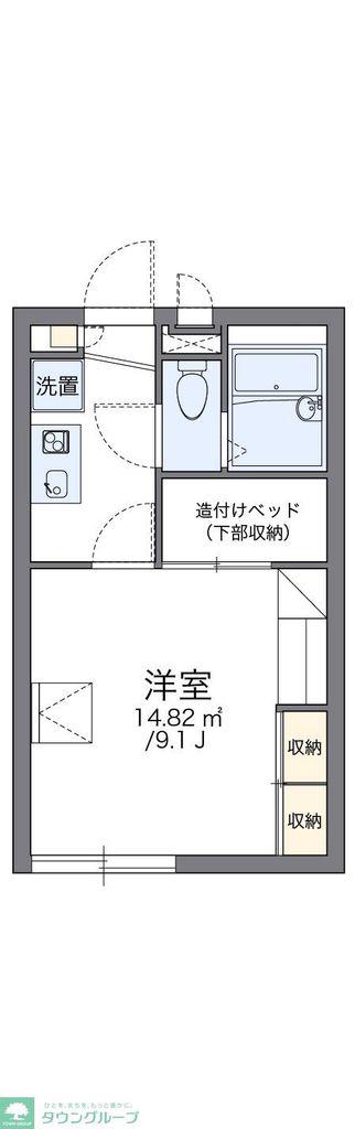 レオパレスロッソピアンコIII(1K/1階)の間取り写真