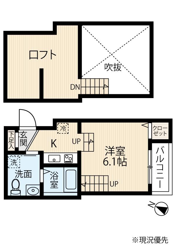 ソアレ博多(1SK/1階)の間取り写真