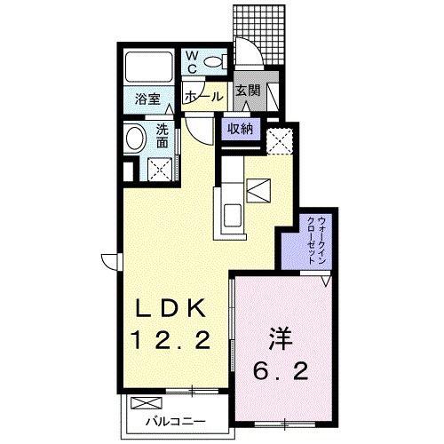 リナリア II(1LDK/1階)の間取り写真