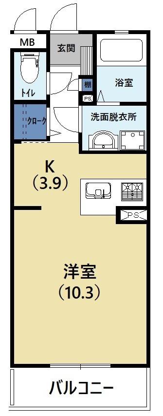 アソシエ PLUS(ワンルーム/1階)の間取り写真