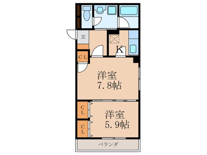 アビタシオン清水(2K/3階)の間取り写真