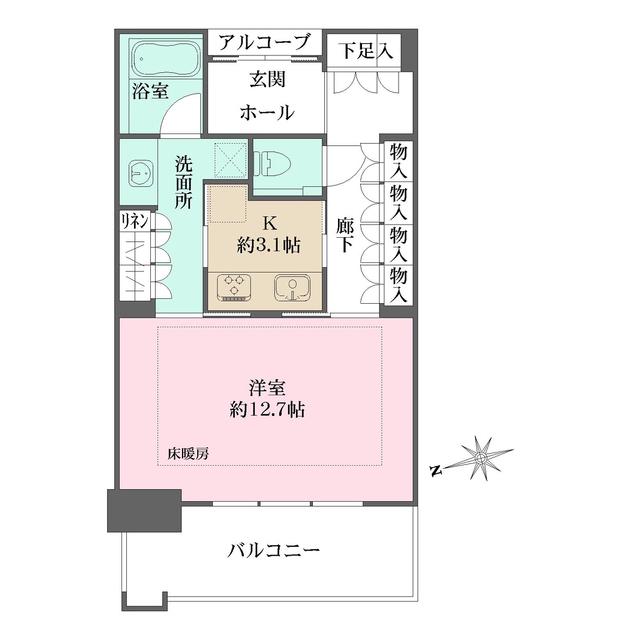 グラングリーン大阪 THE ノース RESIDENCE(1K/5階)の間取り写真