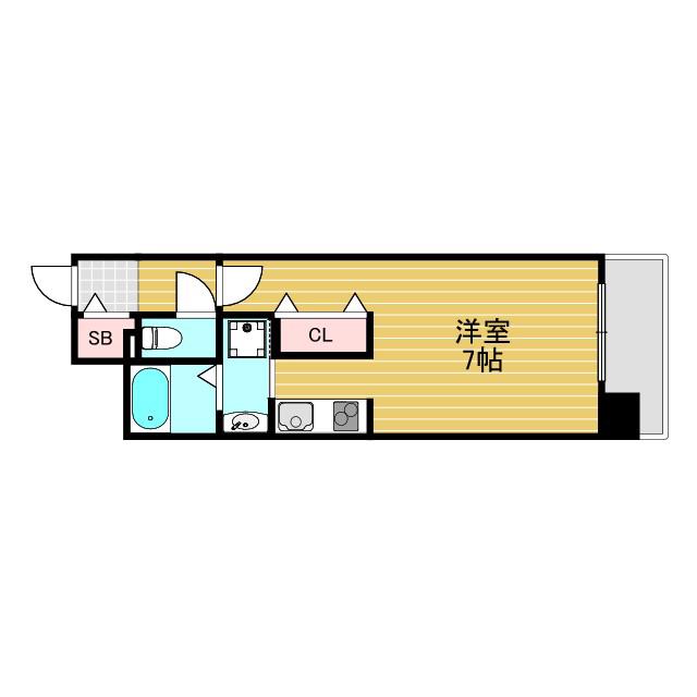 クレアート新大阪パンループ(ワンルーム/2階)の間取り写真