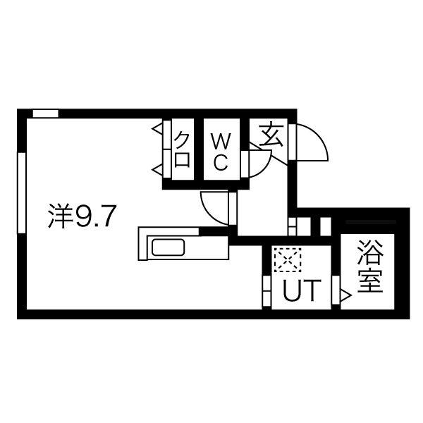 TWINBERRY ASABU ツインベリーアサブ(1K/1階)の間取り写真