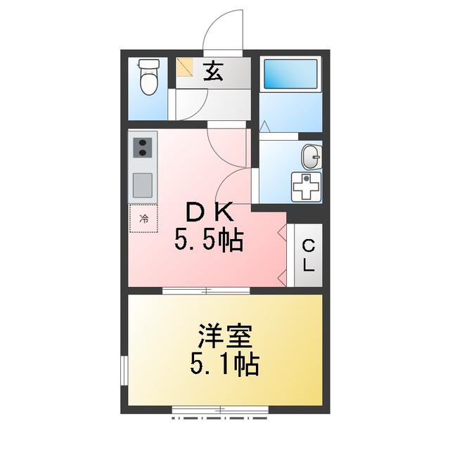 釜利谷東6丁目アパート(1DK/1階)の間取り写真