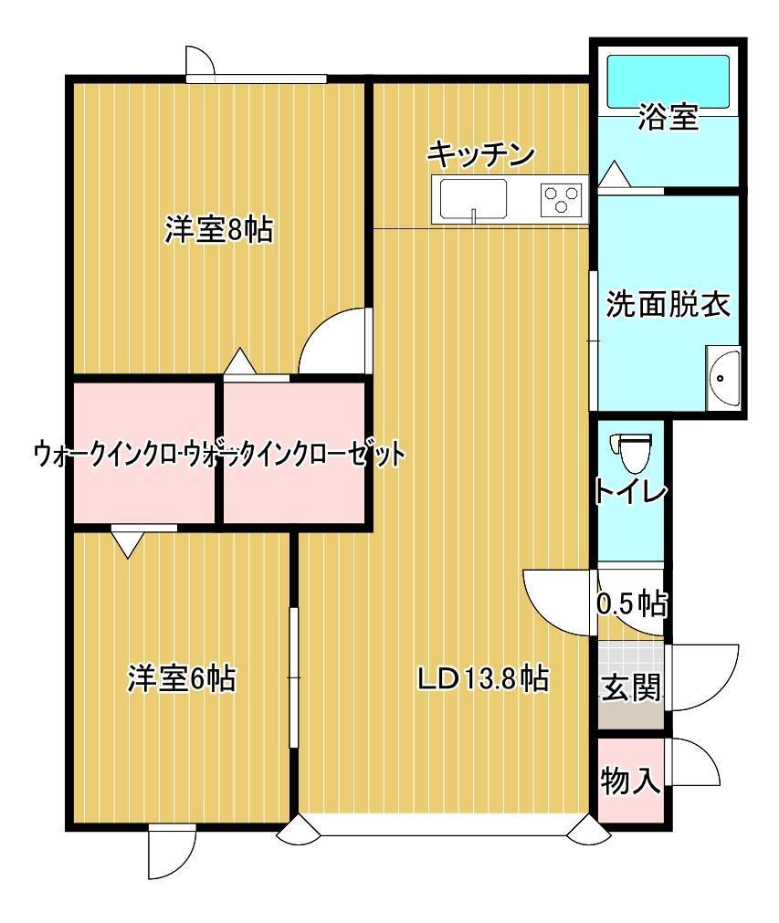 FRAIS(2LDK/2階)の間取り写真