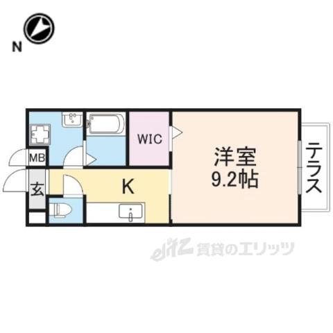 ハイツKⅢ(1K/1階)の間取り写真