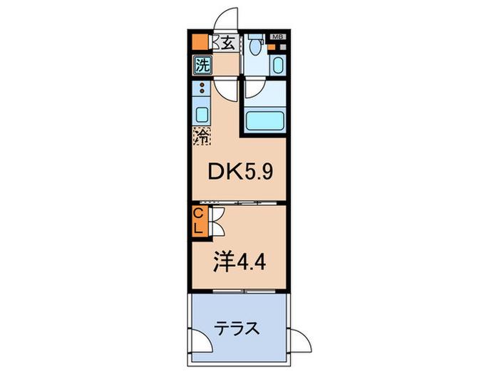 ジオエント大塚(1DK/1階)の間取り写真