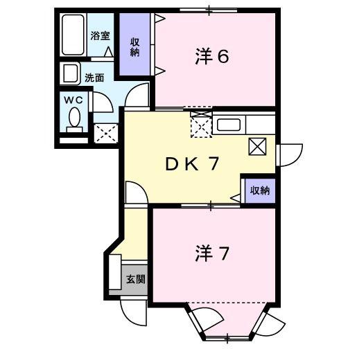 サン・モリッツ(2DK/1階)の間取り写真