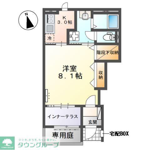 川越市小ヶ谷アパート工事(1K/1階)の間取り写真