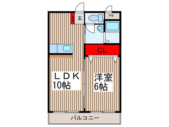 フローレス八番館(1LDK/3階)の間取り写真