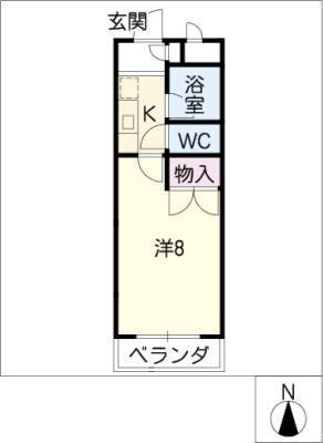 HKマンション野並(1K/1階)の間取り写真