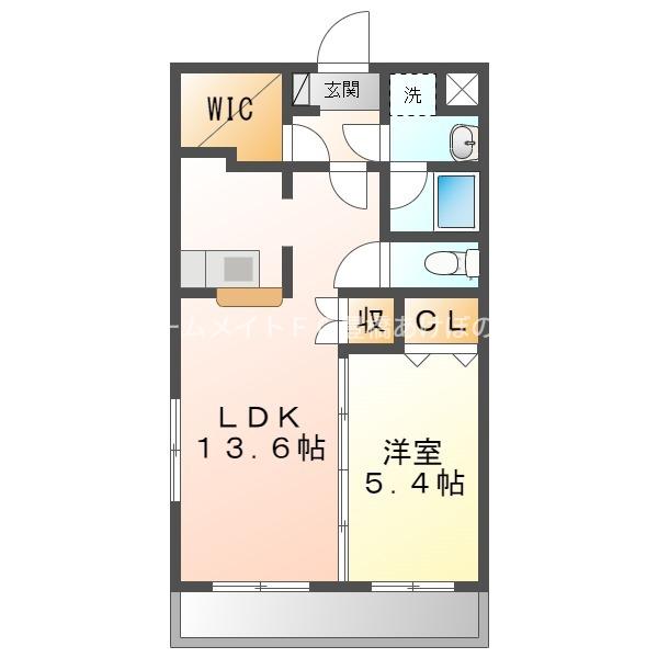 フォレスト野田(1SLDK/2階)の間取り写真