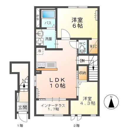 グランフォレスト(2LDK/2階)の間取り写真
