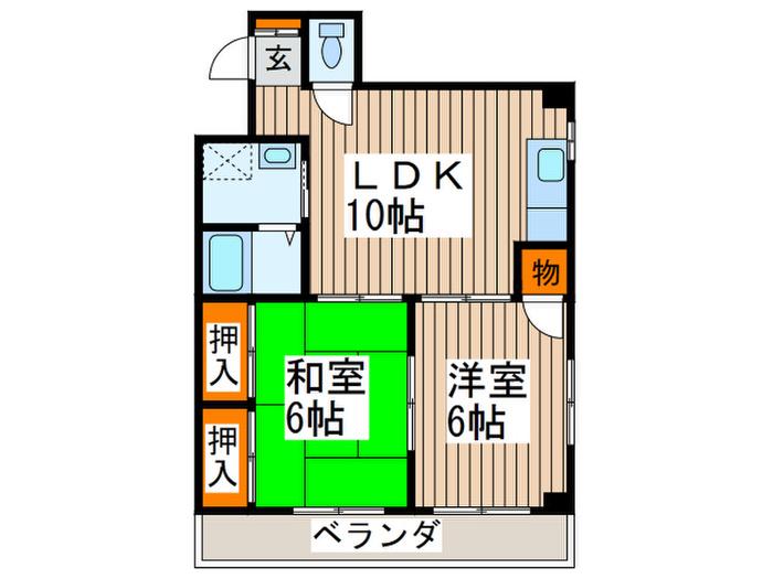 メゾンドハル(2LDK/1階)の間取り写真