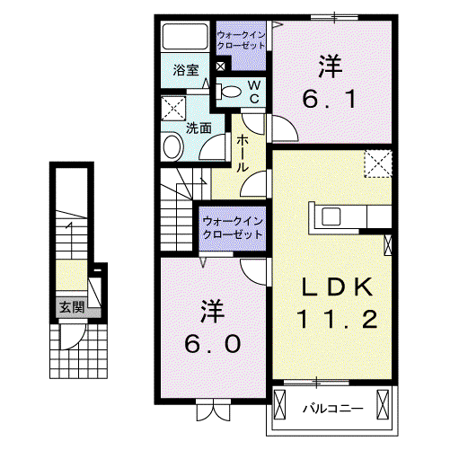 ジョイ アルミュール(2LDK/2階)の間取り写真