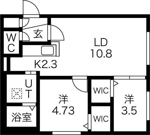 MOA南平岸(2LDK/4階)の間取り写真