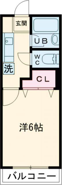 リルームス政所(1K/4階)の間取り写真