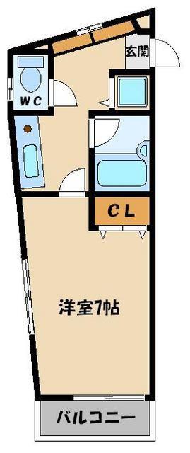煉瓦館132(1K/2階)の間取り写真