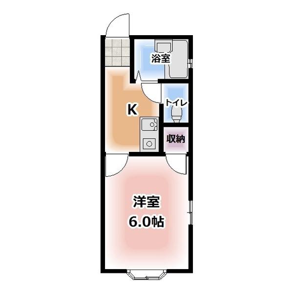 プライムコート(1K/1階)の間取り写真