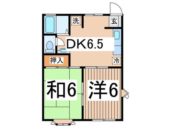 マリンガーデン(2DK/1階)の間取り写真