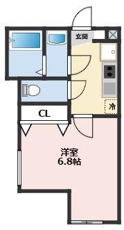 ヴィレセゾン長津田(1K/1階)の間取り写真