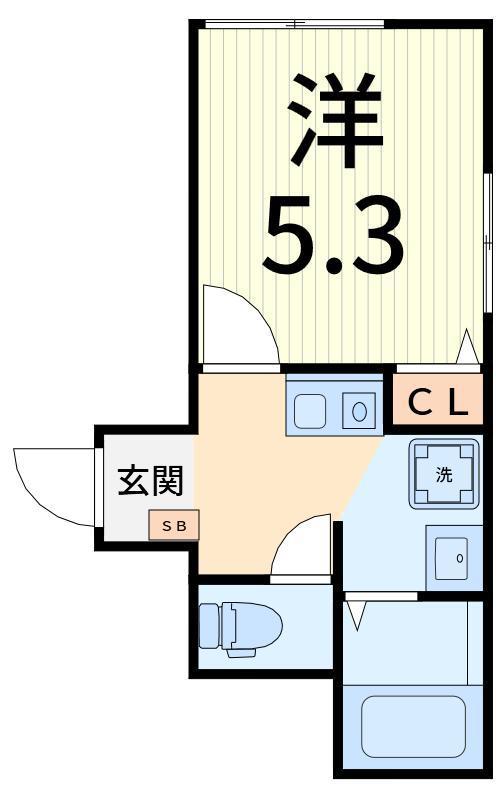 TOCA新柴又(ワンルーム/2階)の間取り写真